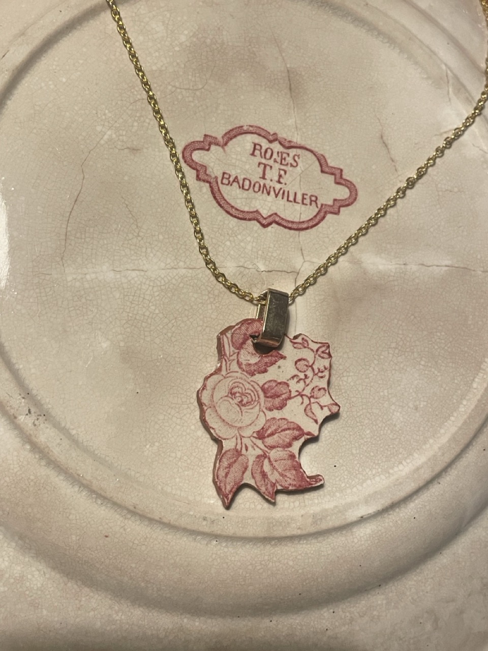 Pendentif en terre de fer recyclée collection Marie-Louise 1B2F