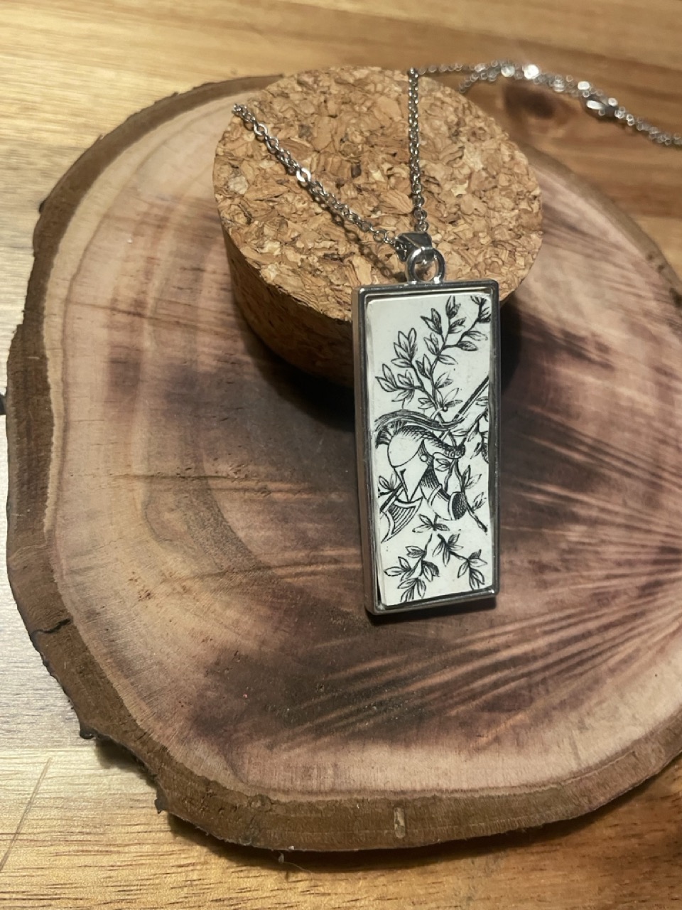 Pendentif en terre de fer recyclée collection Marie-Louise 1B2F