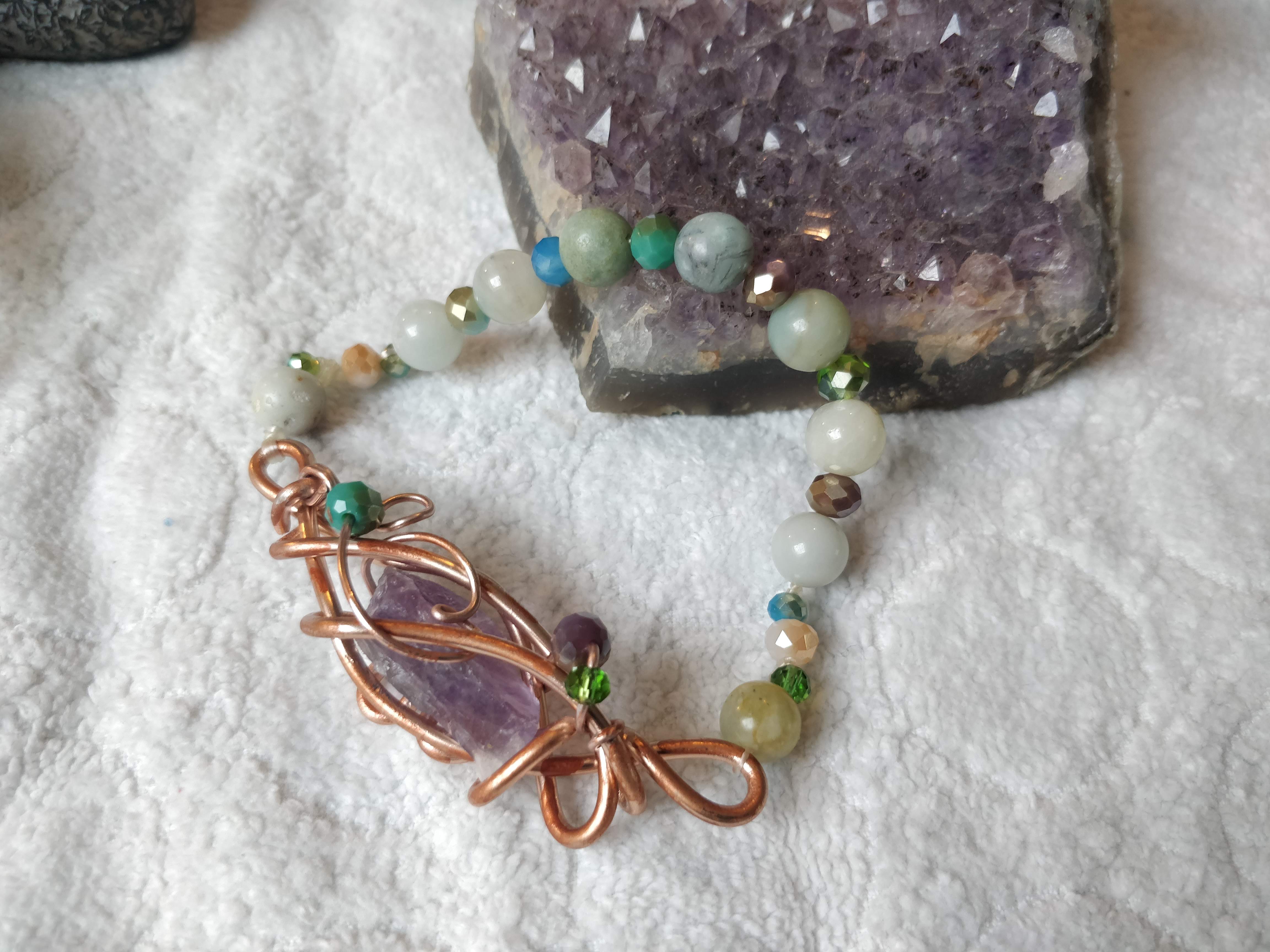 Parure en pierres semi précieuses petit bouddha - 1B2F