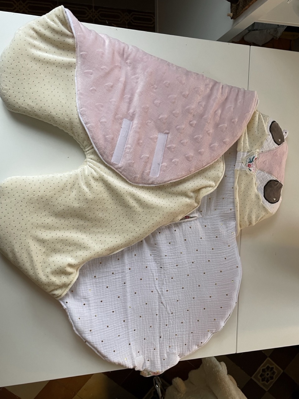 Couverture bébé nomade personnalisée petit écureuil - 1B2F créations