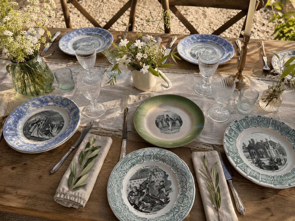 1B2F Location de vaisselle ancienne - les assiettes parlantes