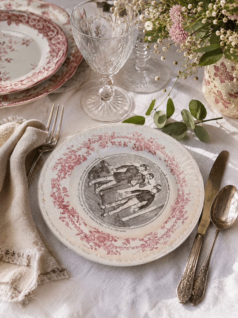 1B2F Location de vaisselle ancienne - les assiettes parlantes